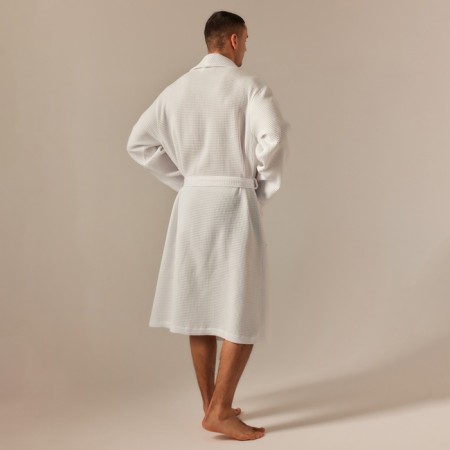 Wafel dressing gown Male SL Home: Basic "Blanc de Blanc", size XL, 100% cotton, 300 g/m2-6