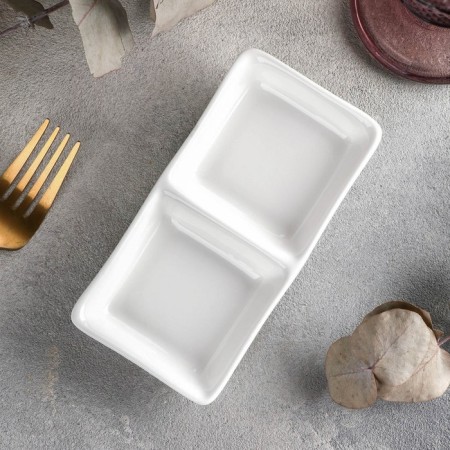 Menzhnya Porcelain 2 cells Wilmax, 60 ml, 14.5 × 7.5 cm, white color
