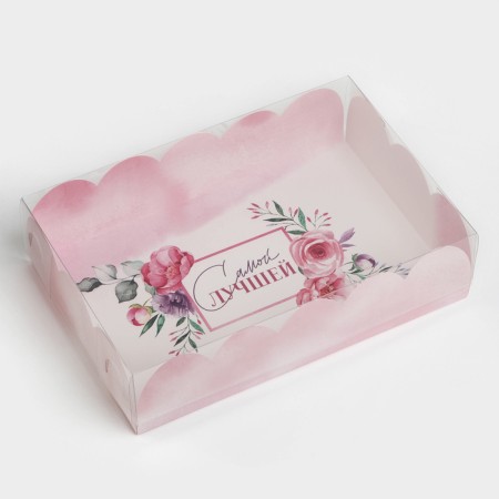 Box for confectionery products with PVC “The best” lid, 20 x 30 x 8 cm