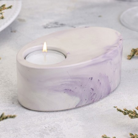 Close "narrow oval. Marble" from gypsum, 11.5x7x4cm, marble with purple stripes