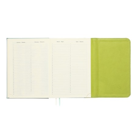 Leduced A5 Diary, 160 sheets, Devente.irene, solid combined cover of artificial leather, cream block 70 g/m2, mint-7