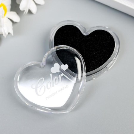 Stamping pillow "Black heart" 4.3x5x2 cm-1