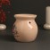 Aroma lamp ceramics "Happy is one who is happy at home" beige 7.2x7.2x7.8 cm