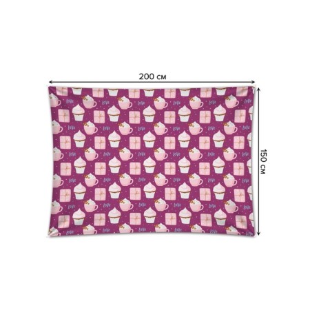 Decorative panel with photo printing "Coffee with cake", horizontal, size 150x200 cm-1