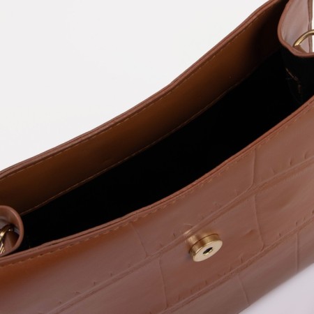 Cross-Bodi bag, Magnet, long belt, light brown color-2