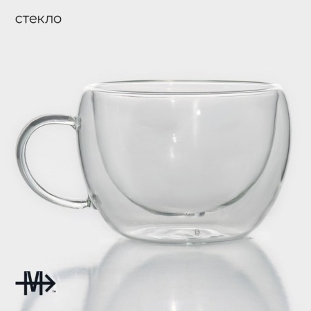 Glass mug with double walls Magistro “Lidi. Duo ", 200 ml, 12 × 9.5 × 6.5 cm-2
