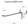 A single hook on a perforated chipboard panel, step 25 mm, d = 4 mm, l = 150 mm, zinc