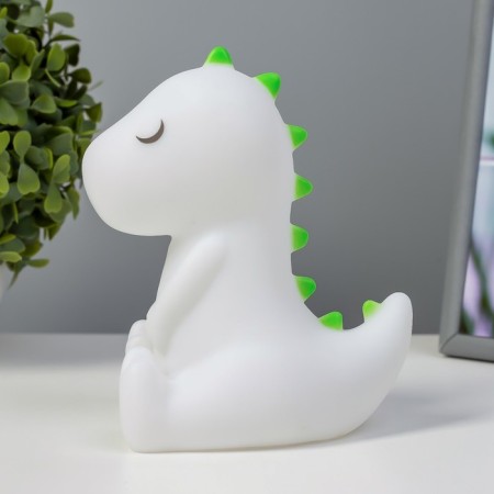 Night Dinosaurus LED from batteries white-green 12x10x14 cm-5