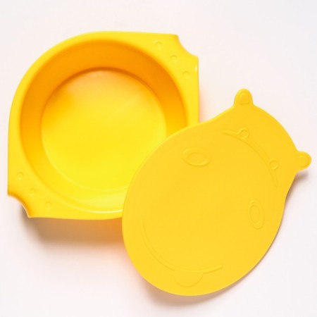 Children's plate Hello, Hippo! with a lid 400 ml, yellow color-3