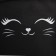 School textile backpack with ears on the hairpins "Cat", 27x23 cm, black color