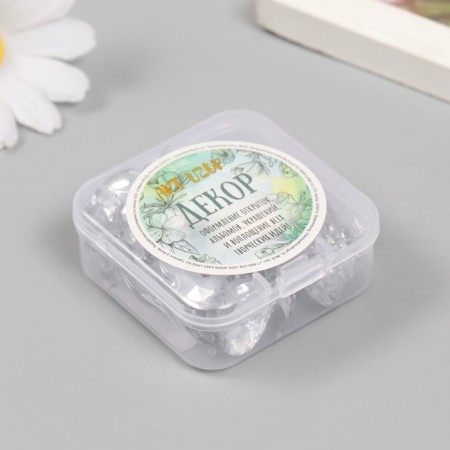 Buttons plastic 2 punctures Crystal "Heart" 1.7x1.7 cm set 25 pcs 2x5x5.5 cm-5