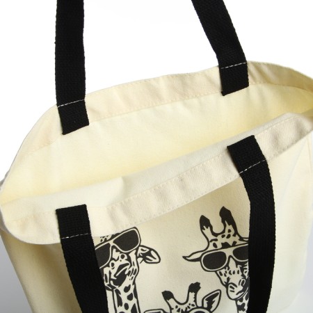 Bag Schoper without fastening, from textiles, beige color-2