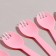 Set of disposable dishes, 6 pcs, pink color