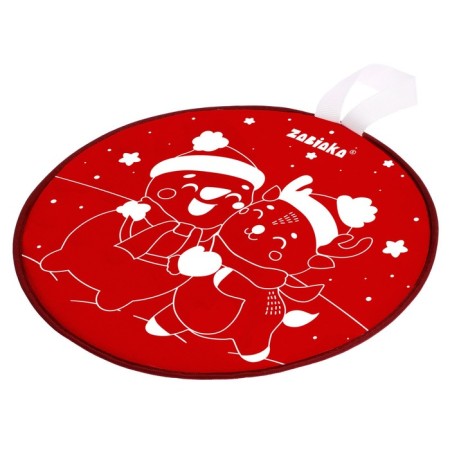 Ledyanka Soft "Snowman and Deer", diameter 33 cm, red-1