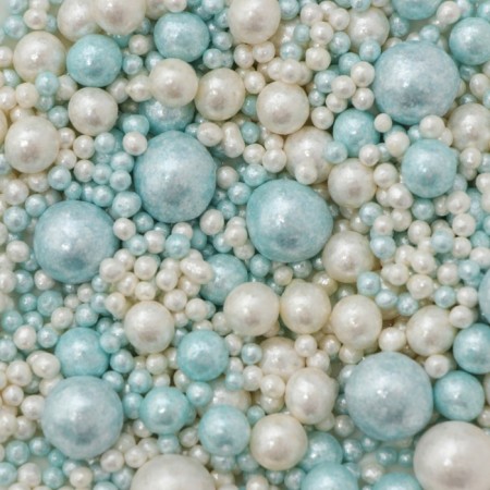 Confectionery sprinkling "Delicate shine": azure, snow -white, 50 g-2