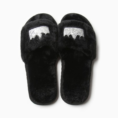 Women's slippers with open nose size 40-41, black color-1