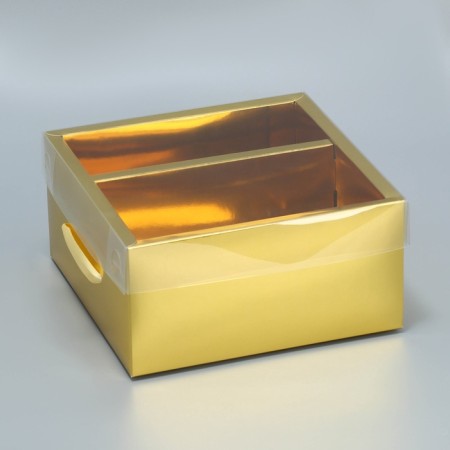 Gift folding box, packaging, "gold", 20 x 20 x 10 cm-2