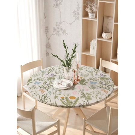 The tablecloth “Field Herbarium”, Round, Oxford, elastic band, size 140x140 cm, diameter 105-120 cm-2
