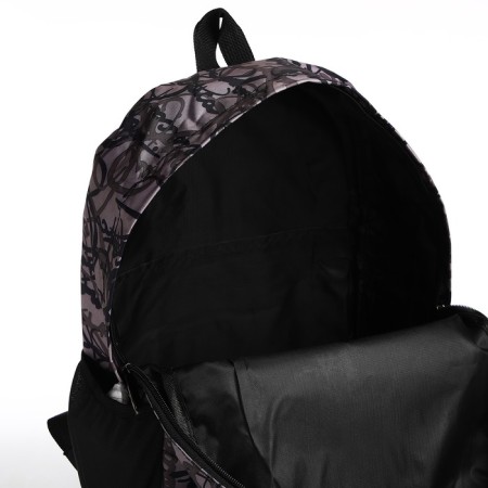 School backpack from textiles on lightning, 3 pockets, color gray color-5