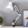 Desktop lamp E27, h = 55 cm, hinged, on the clamp (220V) white Risalux