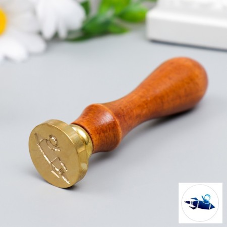 Printing for wax with a wooden pen "Cosmonaut and Rocket" 9x2.5x2.5 cm