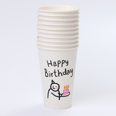 A one -time paper glass "Happy Birthday" man 400 ml-2