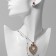 Set 2 objects: earrings, pendant "Heart" lady, color pink-white in gold, 48 cm