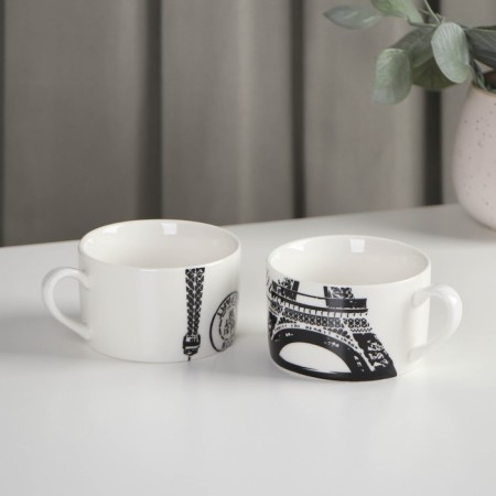 Tea ceramic “Countries”, 3 subjects: a kettle 400 ml, 2 circles 230 ml, drawing mix-4