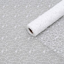 Crooster flowers grid, white, 0.5 x 4.5 m