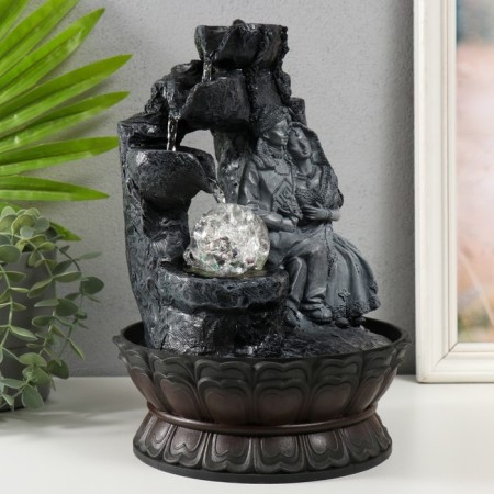 The desktop fountain from the network, the backlight "Krishna and Radha are sitting at the waterfall" 20x20x30 cm-1