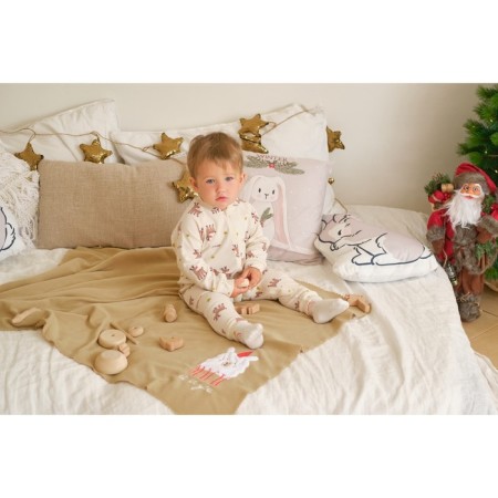 Combineson crumb I "Merry XMAS", height 68-74 cm, beige color-2