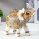 Souvenir Polystone Casket "White Elephant with a blanket from the Arab carpet" 17.5x17.5x6.3 cm