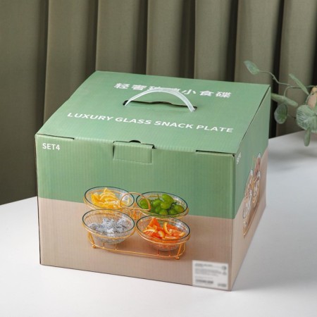 Glass “Star” exchange, a bowl size 10 × 6.2 cm, 4 pcs-4