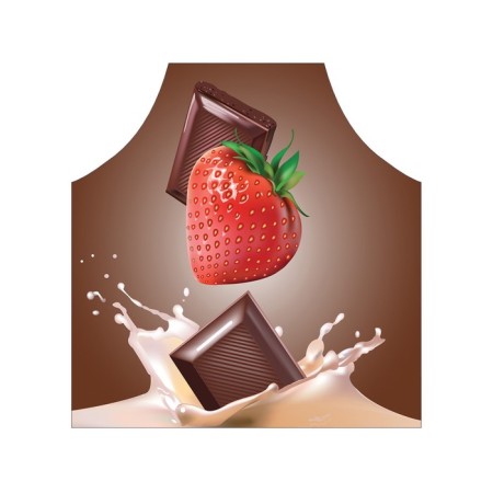 Apron kitchen with a photo print "Chocolate with strawberries", adjustable, size OS-2