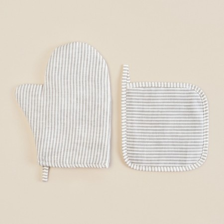 Set of kitchen. SL Home "Direction": mittens 20x28 cm, tack 19x19 cm, flax 100%, 180g/m2-1