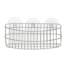 Basket on 3 suckers Axentia oval chrome-plated, 23.5x8, height 9 cm
