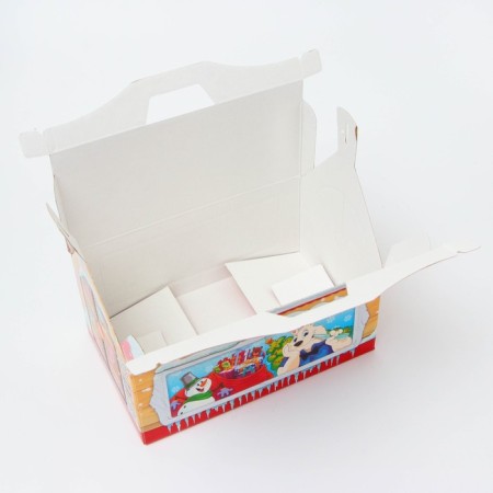 New Year. Gift box New Year's feeder "wooden" with animation 26.4 x 14 x 18.5 cm.-3