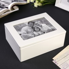 Casket wood for jewelry +photo frame 13x18 cm 