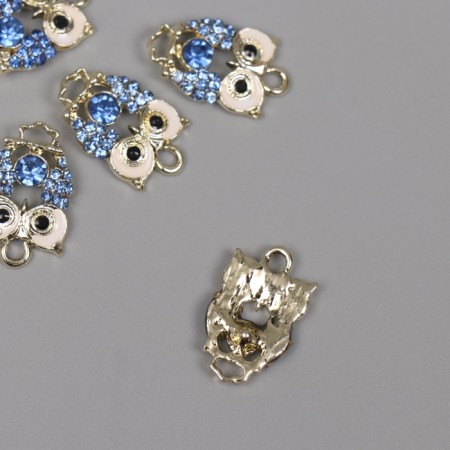 Decor for creativity metal, rhinestones "owl" gold 2.1x3x0.4 cm-1