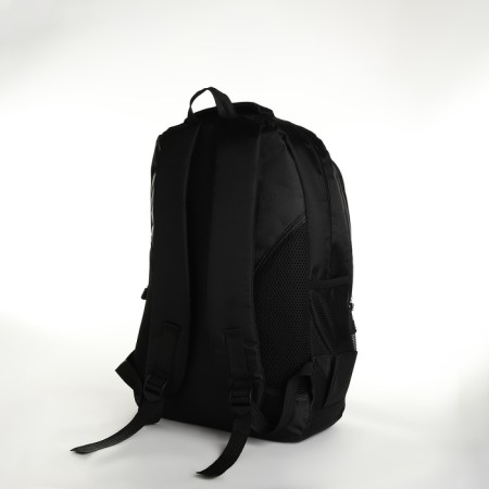 Young backpack from textiles on lightning, 4 pockets, black color-3
