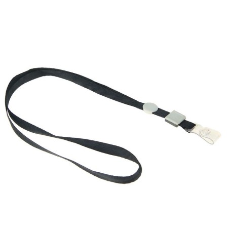Baiga tape, 10 mm x 80 cm, dense, with a runner and with silicone clamp, black