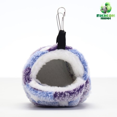 Rodent house, "heart" purple fleece-1