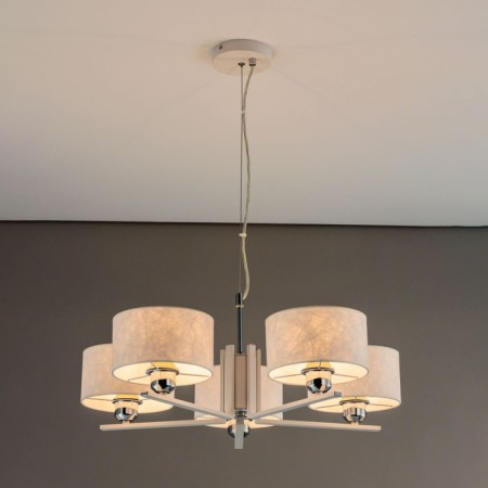 Suspended chandelier Citilux "Tilda" CL469150, 64x64x30 cm, 5x75W, E27, white color-8