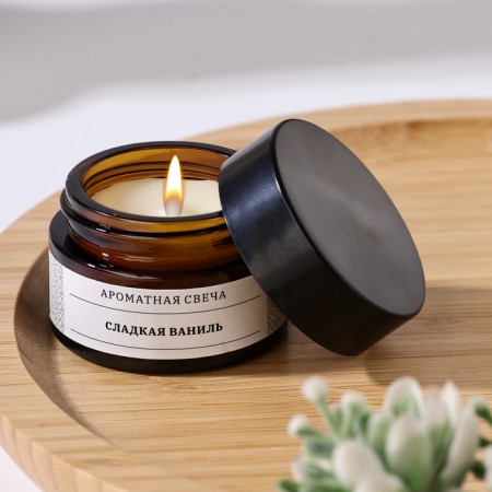 Aromatic candle in the jar "Sweet vanilla", soy wax, 12 g