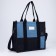 Bag Women's Shoper without fastening, lining, long belt, blue color