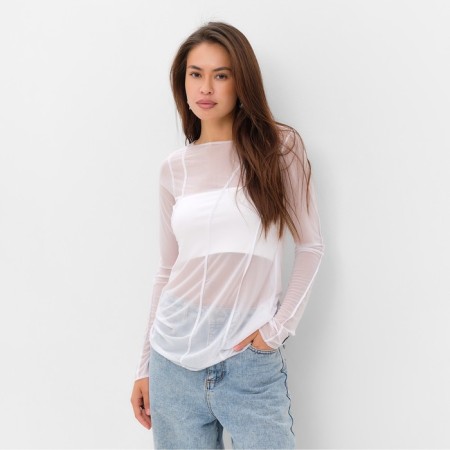 Jumper (longshille) Women's mesh mist, size 44, white