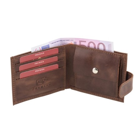 Male purse, valve department, brown color-1