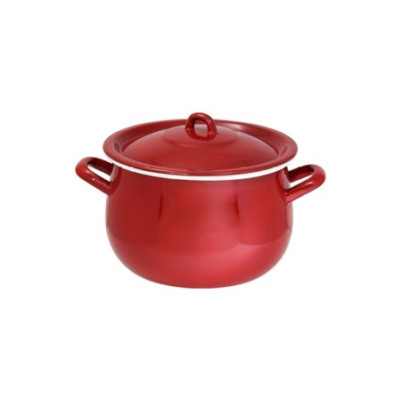 Pan with a lid, d = 20 cm, induction, red color