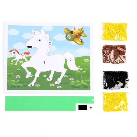 Set for creativity: EVA applique with crumbs and coloring + mask on the elastic band "Live"-3