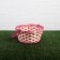Wicker basket, bamboo, 21x21x10/24 cm, pink